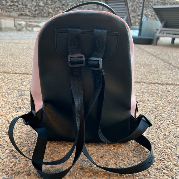 Betsey Johnson Striped Cat Mini Backpack Purse Gold Heart Nose Kawaii Y2K Bag - Picture 5 of 11